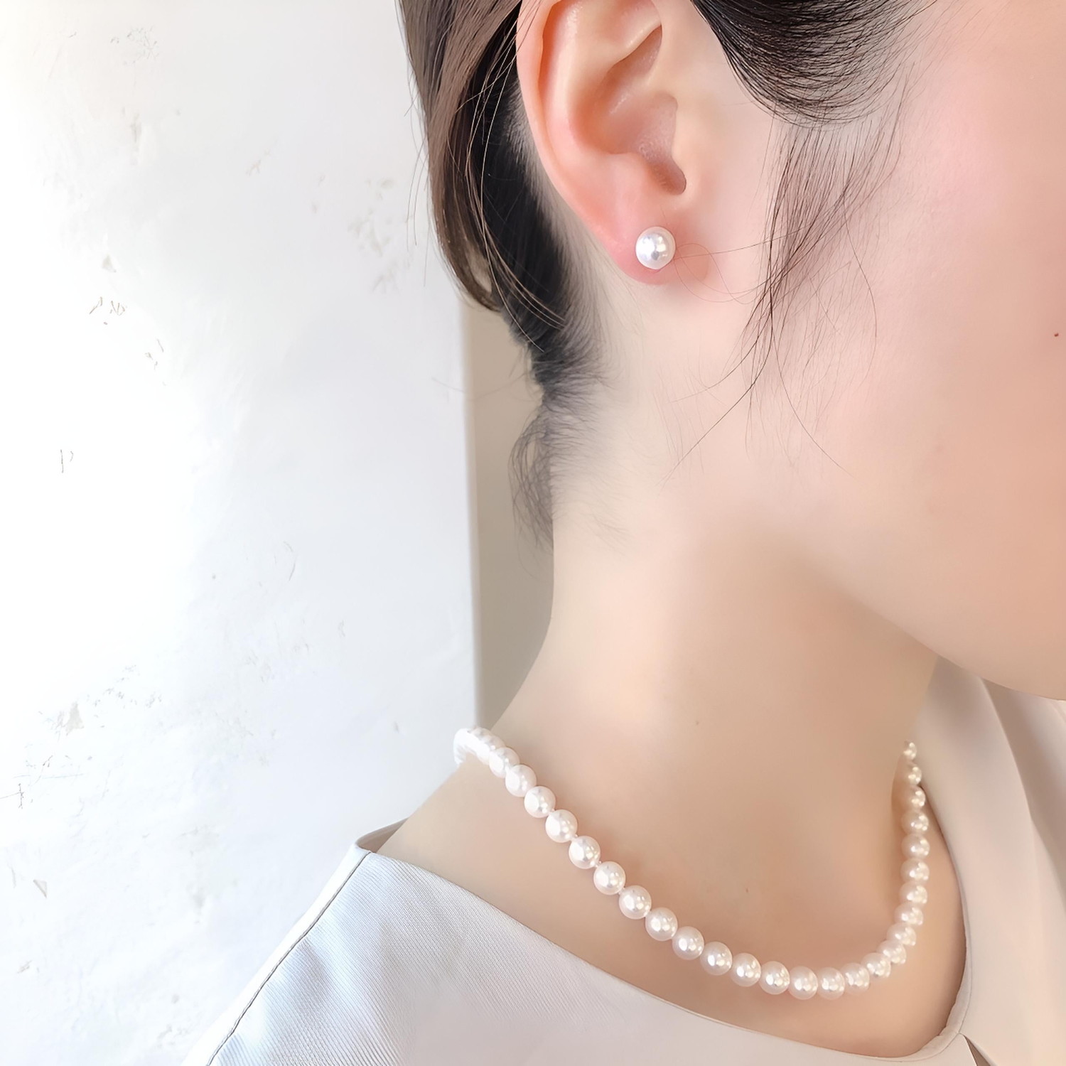 JAPANESE AKOYA PEARL’and black pearl/「アコヤ真珠」ネックレス&ピアスセット Sサイズセット(6.5~7.0㎜) JAPANESE AKOYA PEARL’and black pearl/「アコヤ真珠」ネックレス&ピアスセット Sサイズセット(6.5~7.0㎜)
