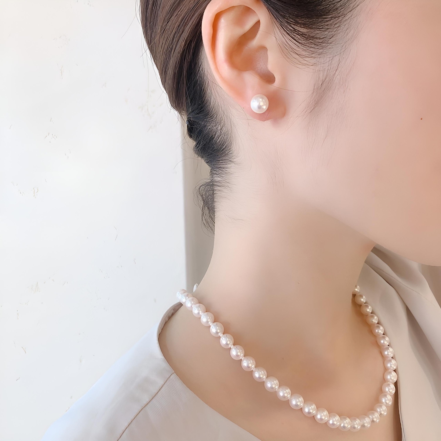 JAPANESE AKOYA PEARL’and black pearl/「アコヤ真珠」ネックレス&ピアスセット Lサイズセット(7.5~8.0㎜) JAPANESE AKOYA PEARL’and black pearl/「アコヤ真珠」ネックレス&ピアスセット Lサイズセット(7.5~8.0㎜)